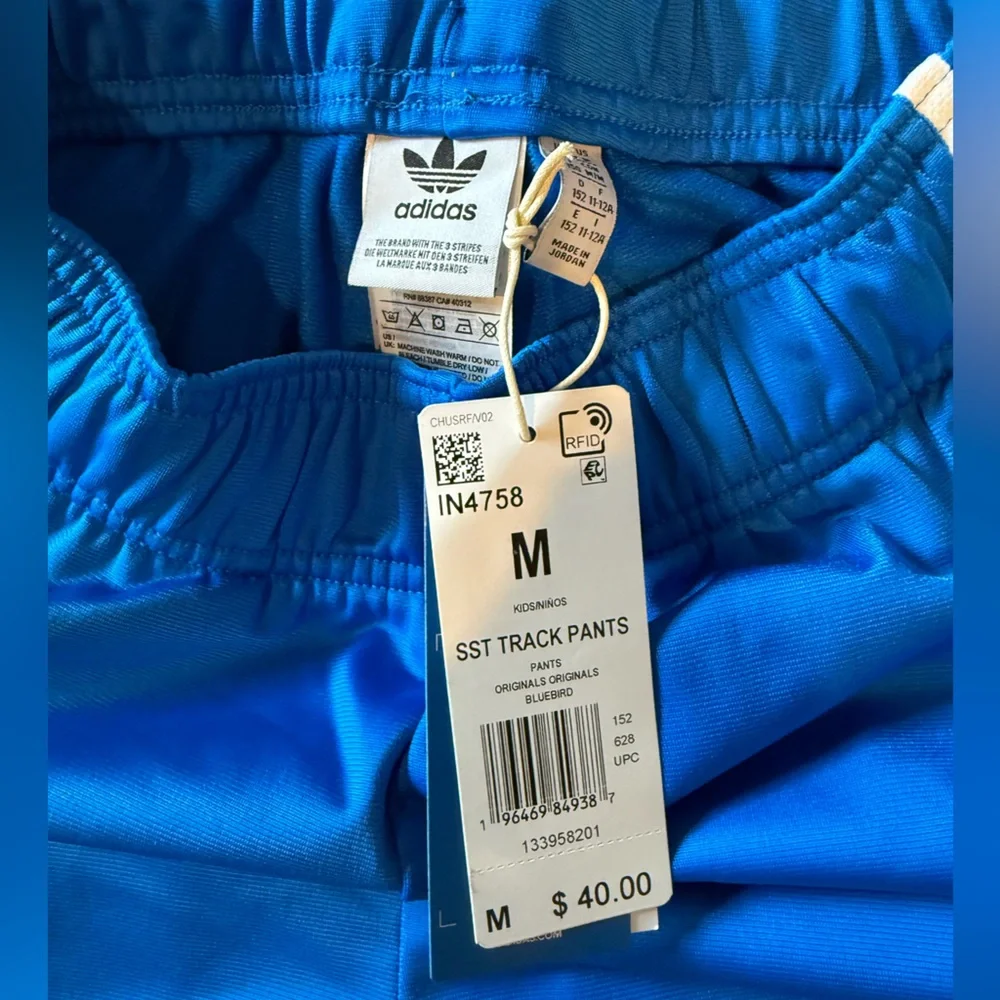 NWT Adidas Blue Track Pants and Zip Up Jacket Set